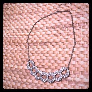 New:  20” silver toned crystal necklace